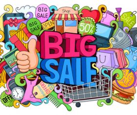 Cartoon big sale illustration vectors