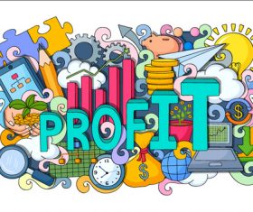 Cartoon business background illustration