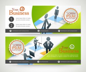 Cartoon business banner vector