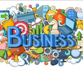 Cartoon business element illustration vectors