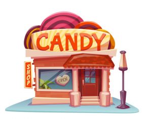 Cartoon candy store vector