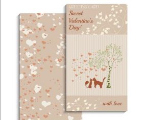 Cartoon cat and love illustration vectors