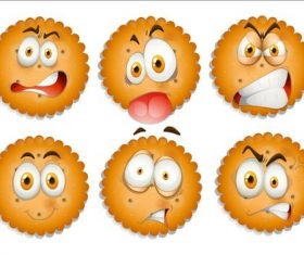 Cartoon facial expression vectors