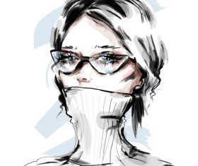 Cartoon fashion girl illustration vectors