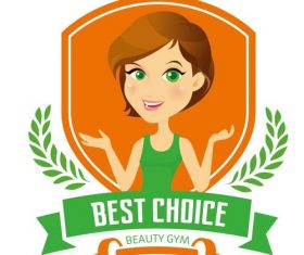 Cartoon female beauty fitness propaganda vectors