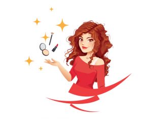 Cartoon female beauty secrets vectors