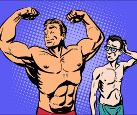 Cartoon fitness vector