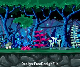 Cartoon forest vector