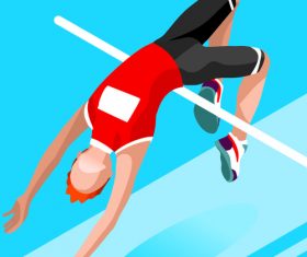 Cartoon high jump vector