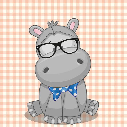 Cartoon hippo vector