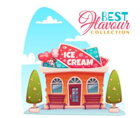 Cartoon ice cream store vector