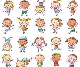 Cartoon many kids vector