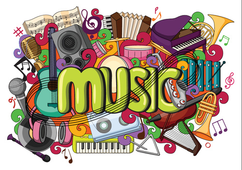 Cartoon Music Background Illustration Vectors Free Download