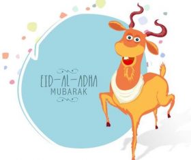 Cartoon muslim festival of sacrifice vector 01