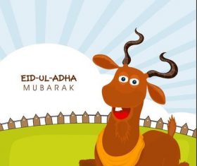 Cartoon muslim festival of sacrifice vector 02