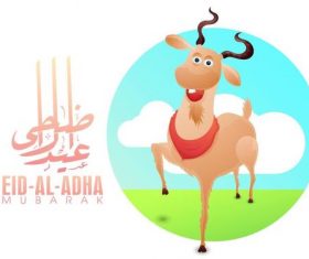 Cartoon muslim festival of sacrifice vector 03