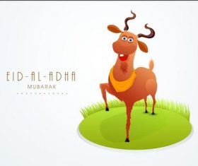 Cartoon muslim festival of sacrifice vector 04