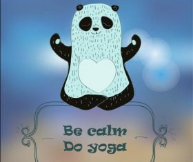 Cartoon panda doing yoga vector