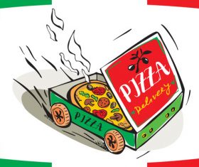 Cartoon pizza box vector