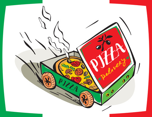 Cartoon pizza box vector free download