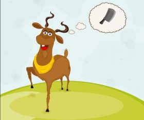 Cartoon sacrifice goat vector