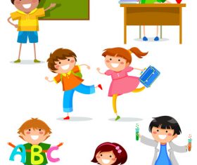 Cartoon school children vector