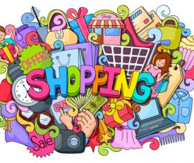 Cartoon shopping illustration vectors