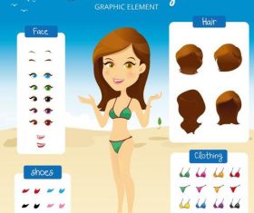 Cartoon summer character design vectors