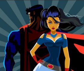 Cartoon super woman vector