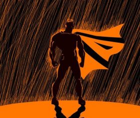 Cartoon superman rain vector