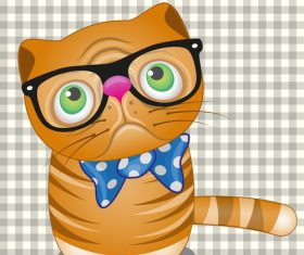 Cartoon yellow cat vector