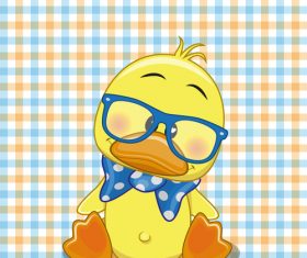 Cartoon yellow duckling vector