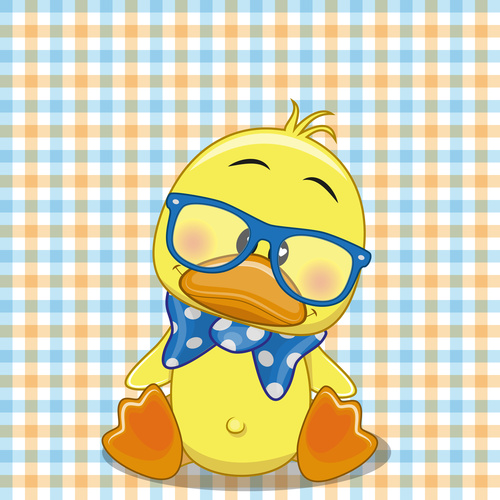 Cartoon yellow duckling vector
