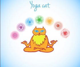 Cartoon yoga cat vectors