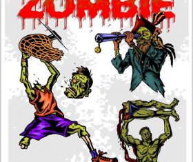 Cartoon zombie vectors 01