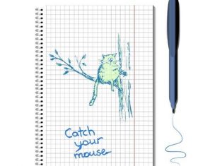 Cat catching a mouse vectors