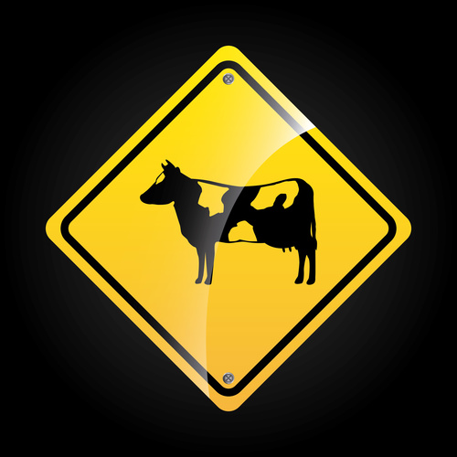 Cattle crossing sign design vector