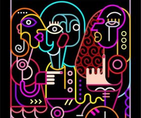 Character Abstract art vector