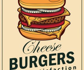 Cheese burgers flyer vector material