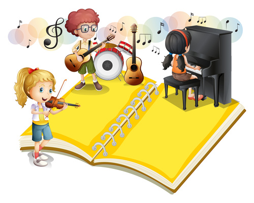 Children performance Musical cartoon vectors