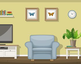Classic living room furnishings vectors