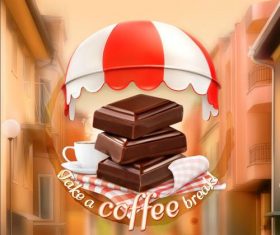 Coffee and chocolate cover vector
