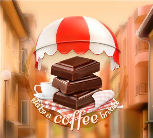 Coffee and chocolate cover vector