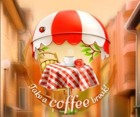 Coffee shop cover vector