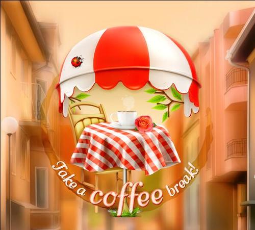 Coffee shop cover vector