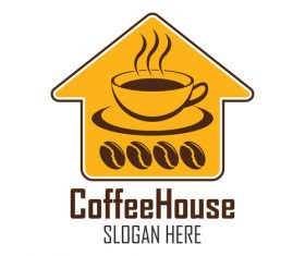 Coffee shop logo label vector