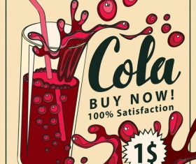 Cola flyer vector material