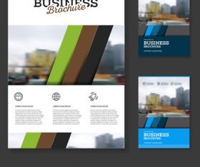 Color diagonal strip Brochure cover design vector