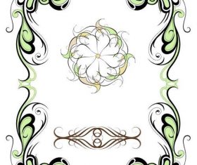 Color floral design frame vector