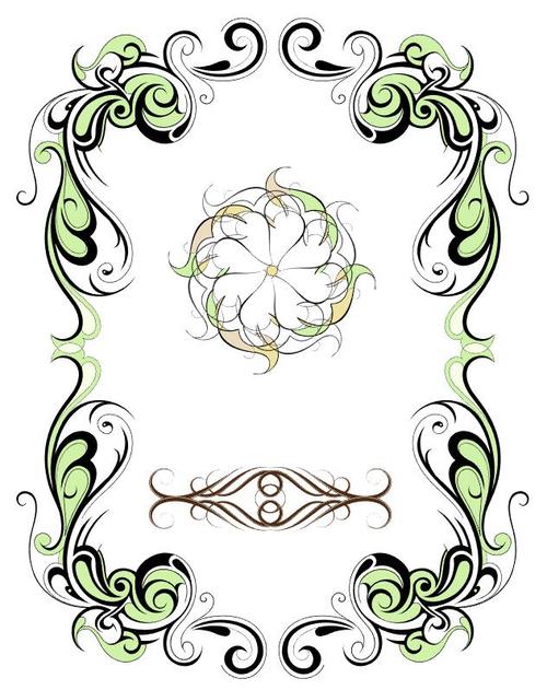 Color floral design frame vector